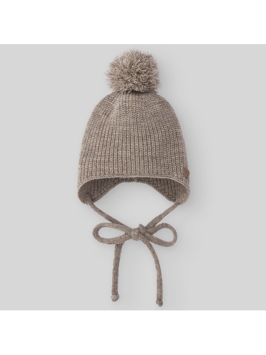 Gorro Punto Con Pompón Avellana Paz Rodríguez