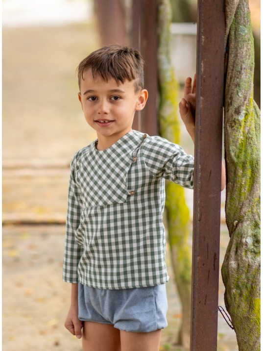 Camisa Niño Vichy Green Boetie