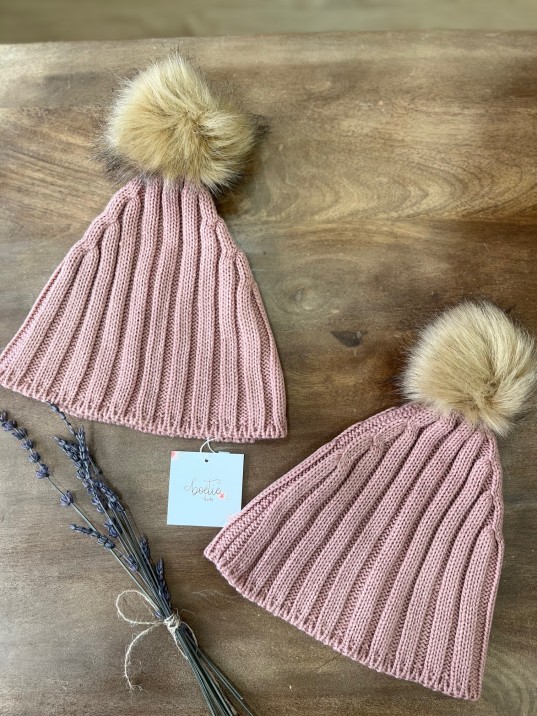 Gorro Pelo Punto Rosa Boetie