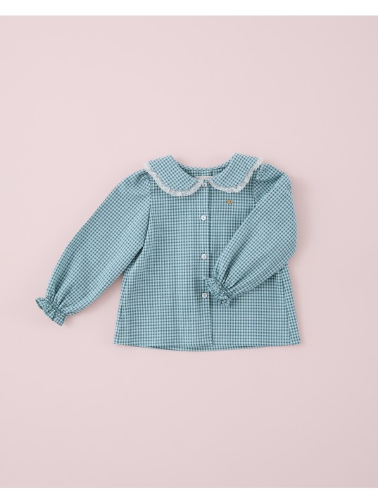 Camisa Niña Minivichy Eucalipto Mi Canesu