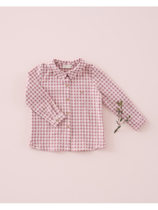 Camisa Niño Vichy Magenta Mi Canesu