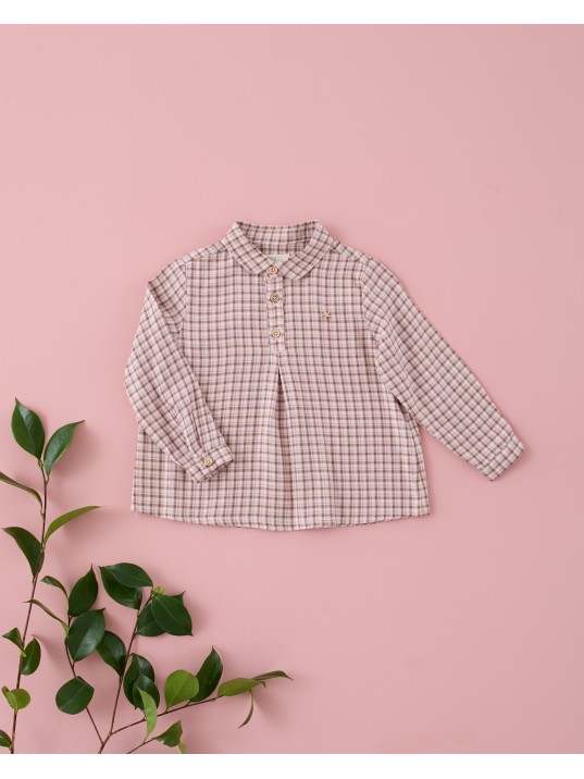 Camisa Niño Tartan Mocca Mi Canesu