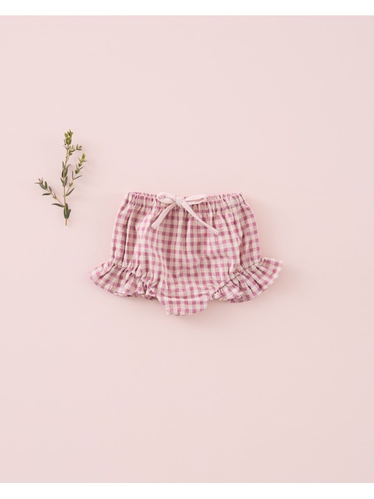 Culotte Volantito Vichy Magenta Mi Canesu