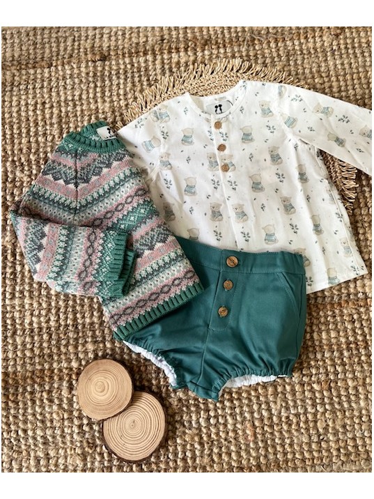 Conjunto Niño Camisa+Bombacho Grosella La Martinica