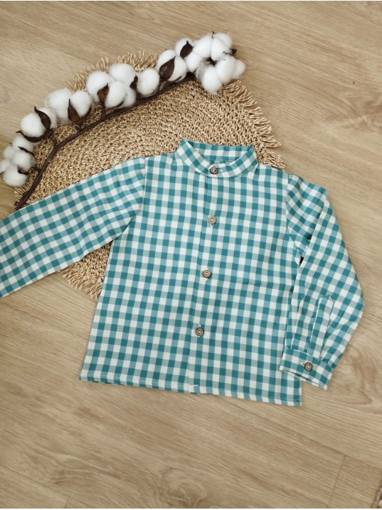 Camisa Niño Cuadros Azul